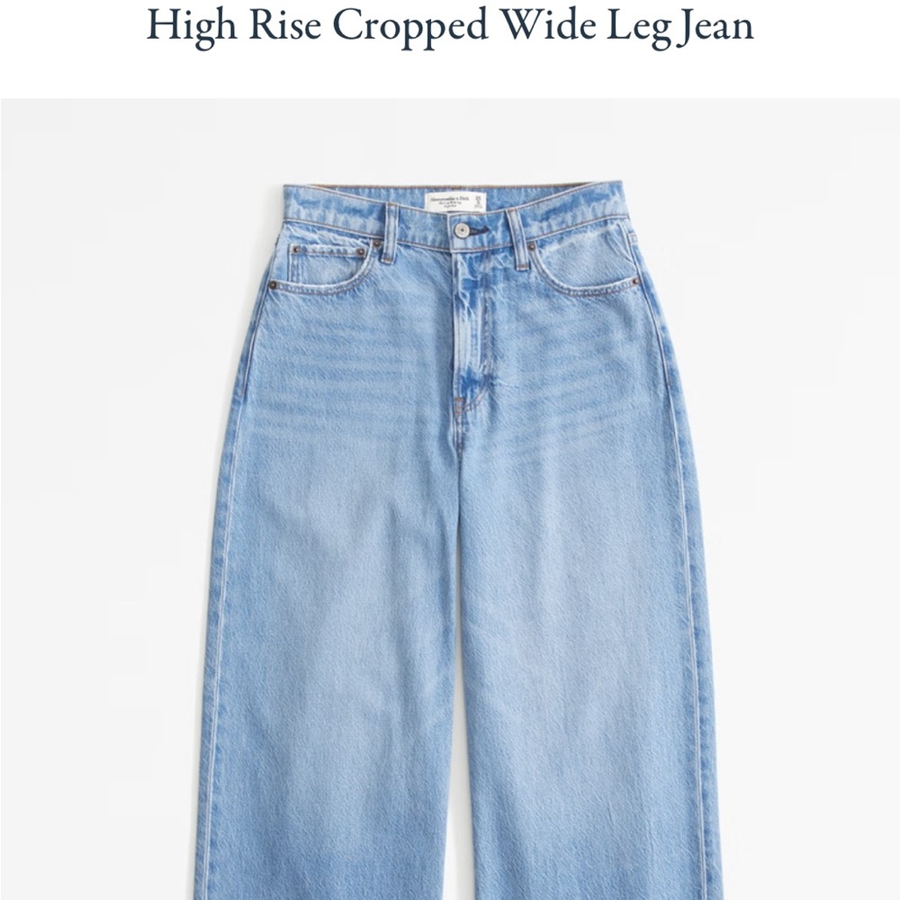 Abercrombie The Crop Wide Leg High rise jeans size 25 raw hem medium